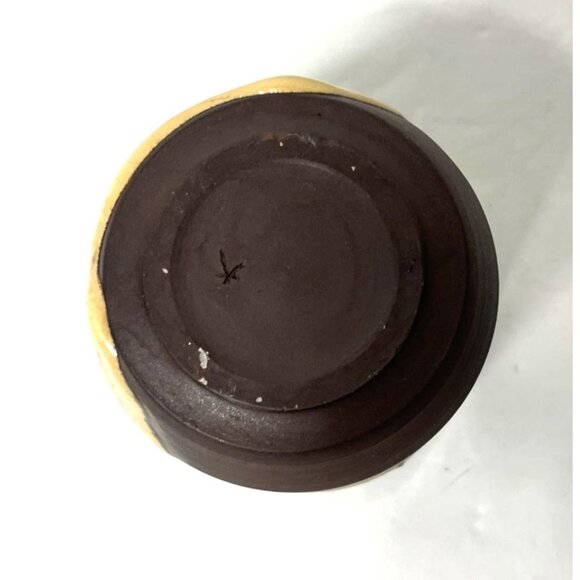 Handmade Japanese Stoneware Cup Two-Toned Unglazed Base Tan Dip Glazed - Picture 6 of 8